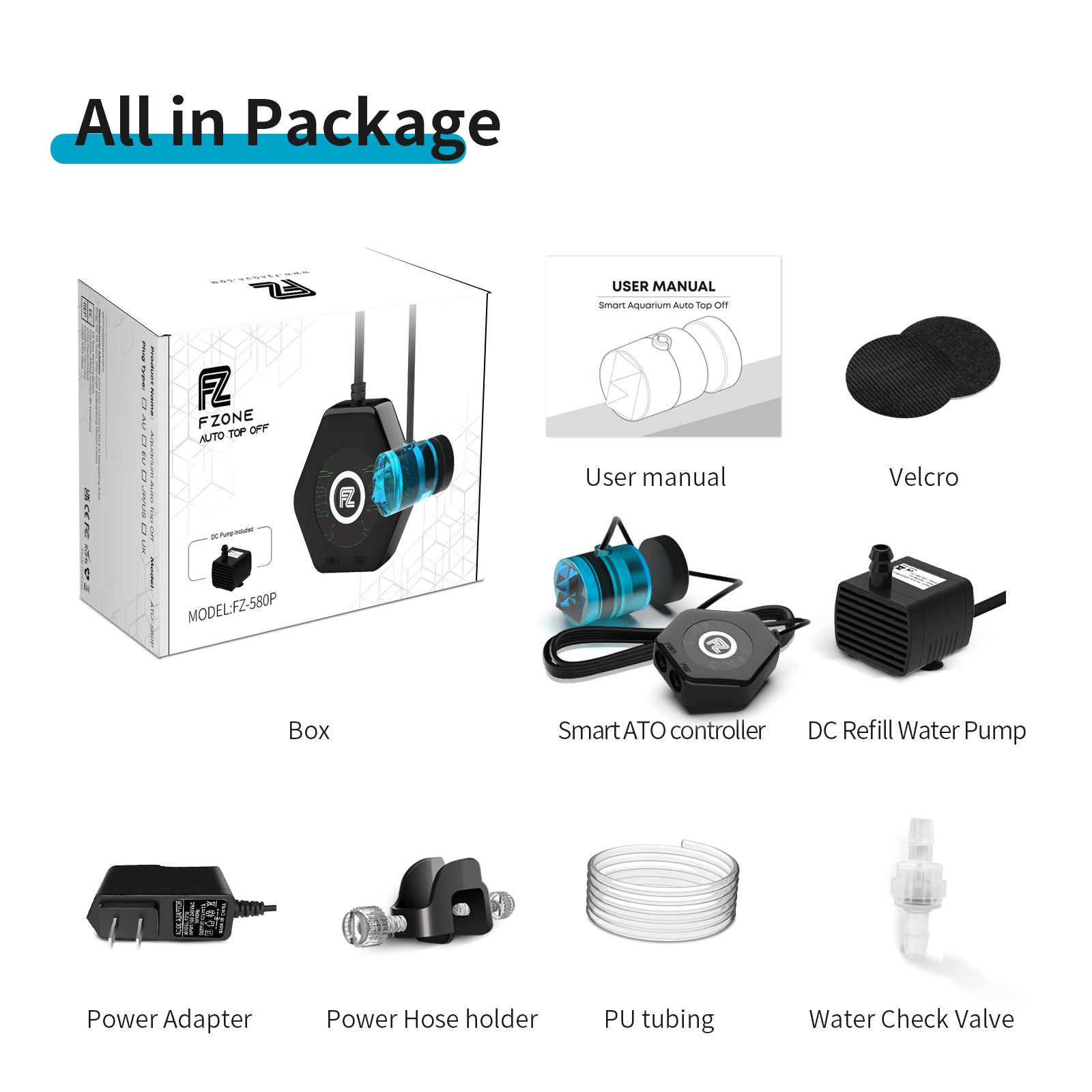 Fzone Auto Top Off for Saltwater Aquarium & Fresh Aquarium 580P