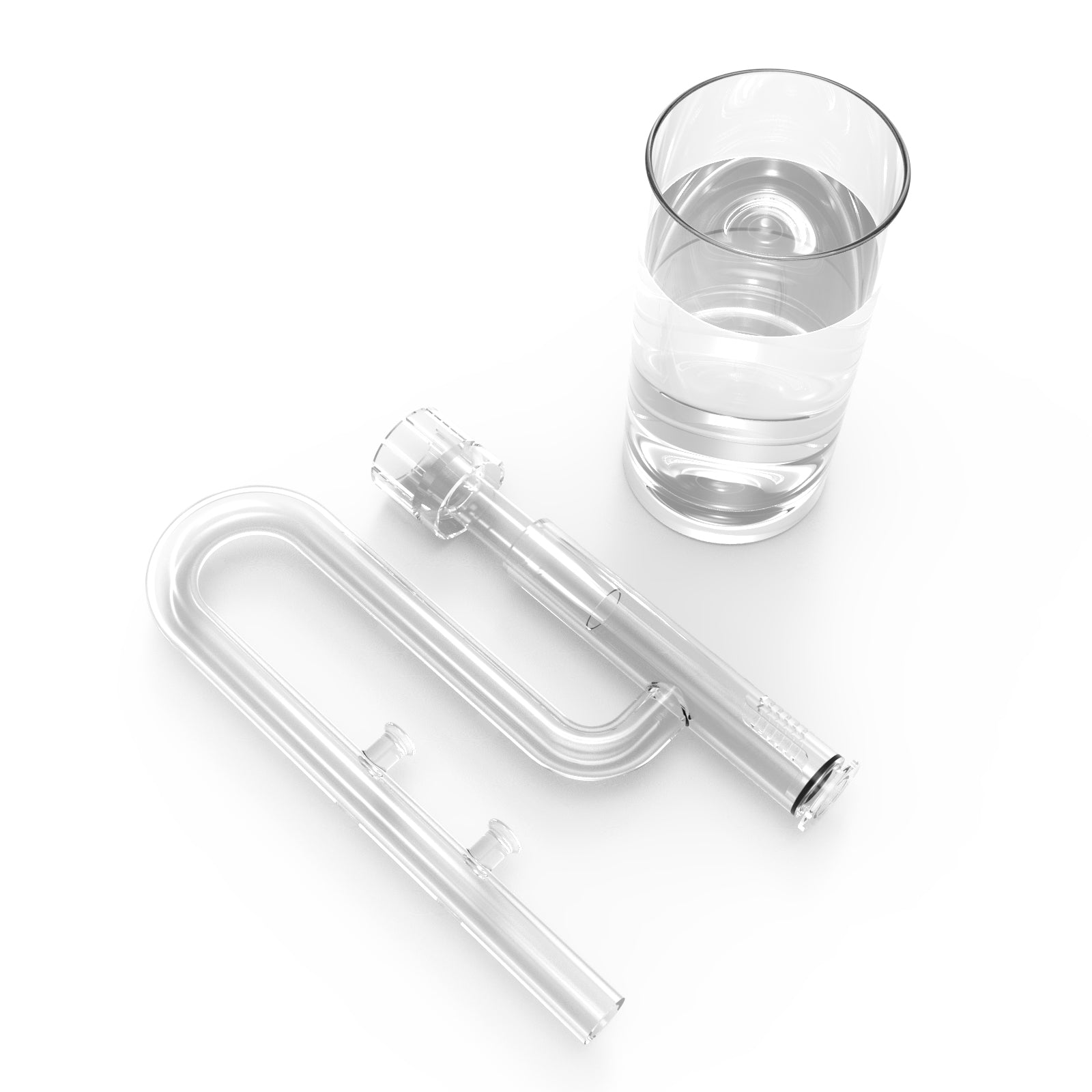 Fzone Aquarium Glass Mini Skimmer Lily Infow and Outflow Sets for Mini Nano Tanks Filter Pipes(for 1/2Inch Tubing)